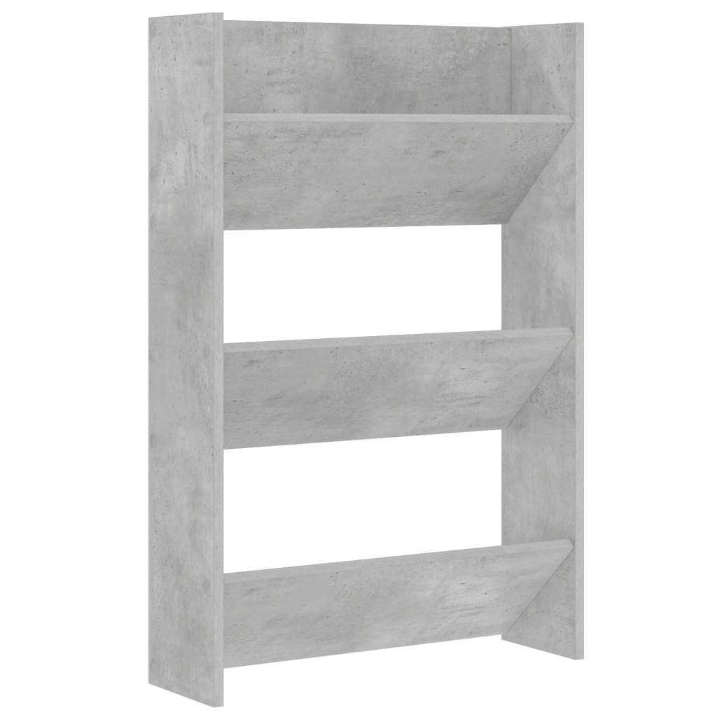 Wand-Schuhschrank Betongrau 60x18x90 cm Holzwerkstoff