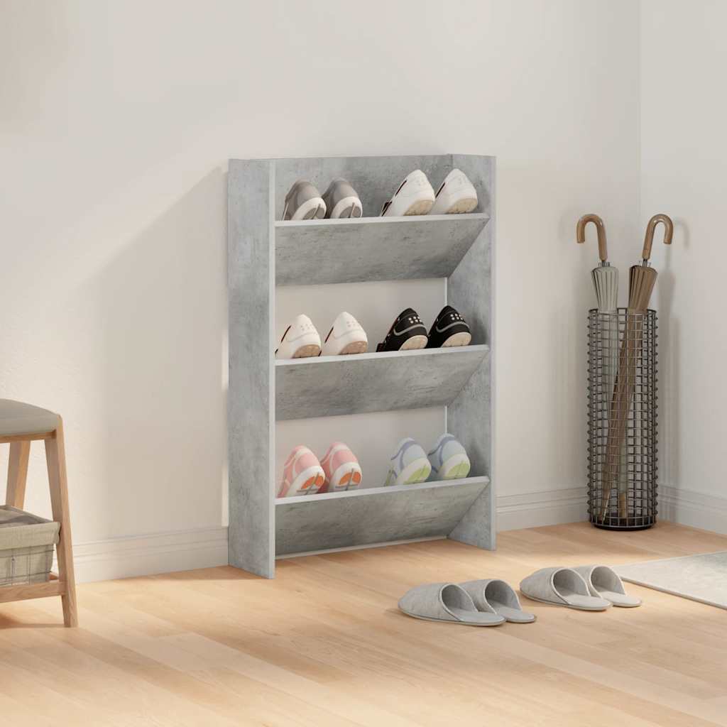 Wand-Schuhschrank Betongrau 60x18x90 cm Holzwerkstoff