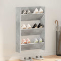 Wand-Schuhschrank Betongrau 60x18x90 cm Holzwerkstoff