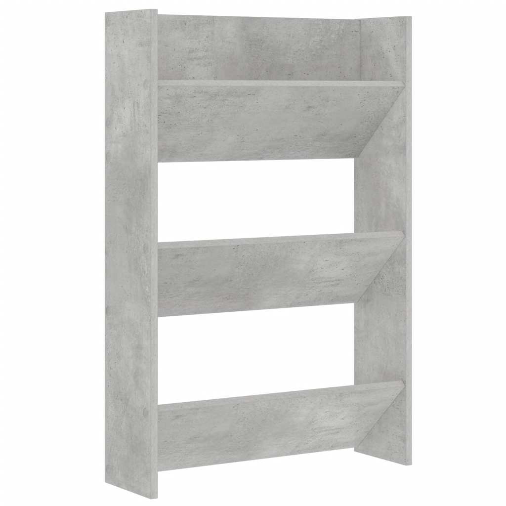 Wand-Schuhschränke 2 Stk. Betongrau 60x18x90 cm Holzwerkstoff