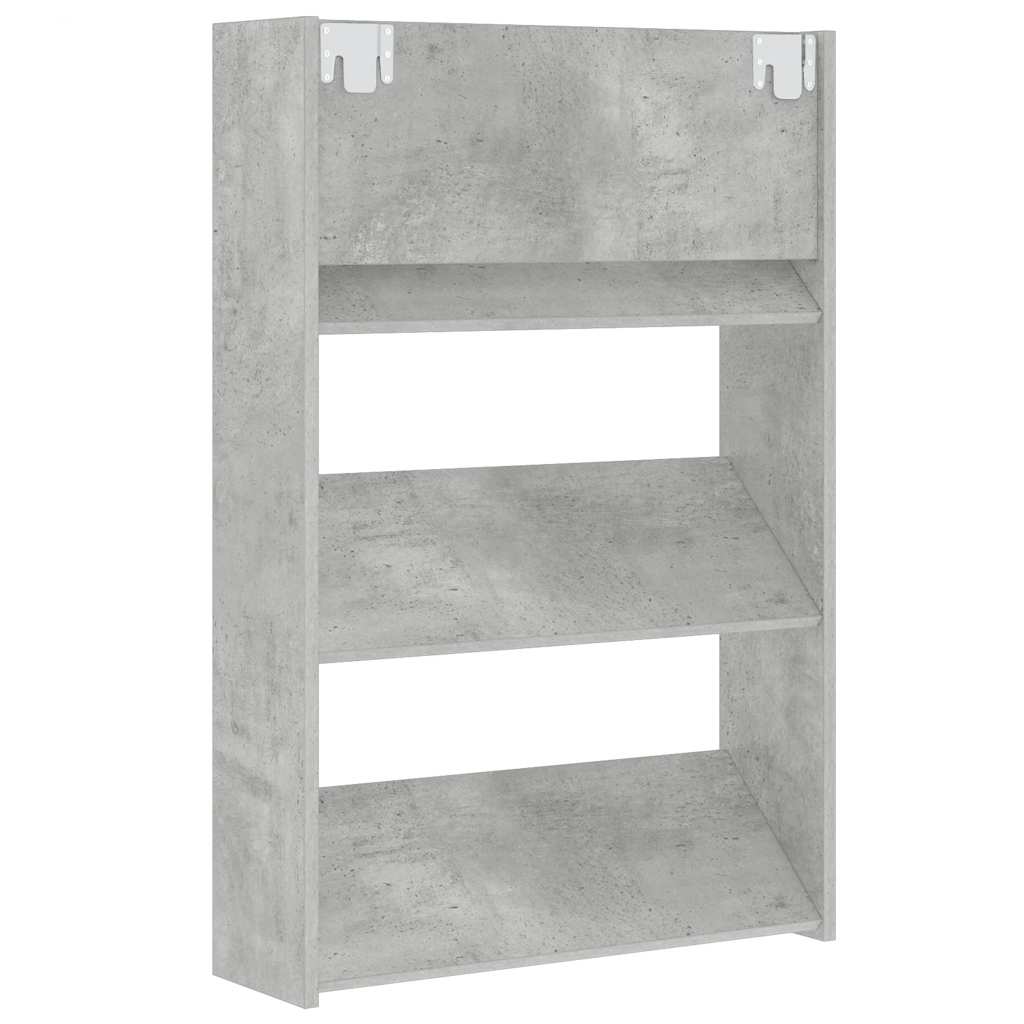 Wand-Schuhschränke 2 Stk. Betongrau 60x18x90 cm Holzwerkstoff