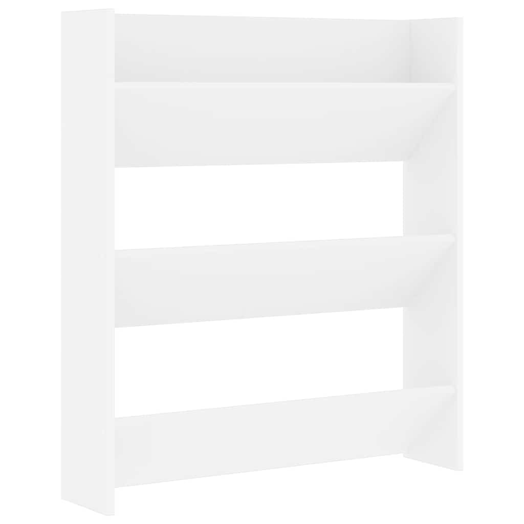 Wand-Schuhschrank Weiß 80x18x90 cm Holzwerkstoff