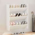 Wand-Schuhschrank Weiß 80x18x90 cm Holzwerkstoff