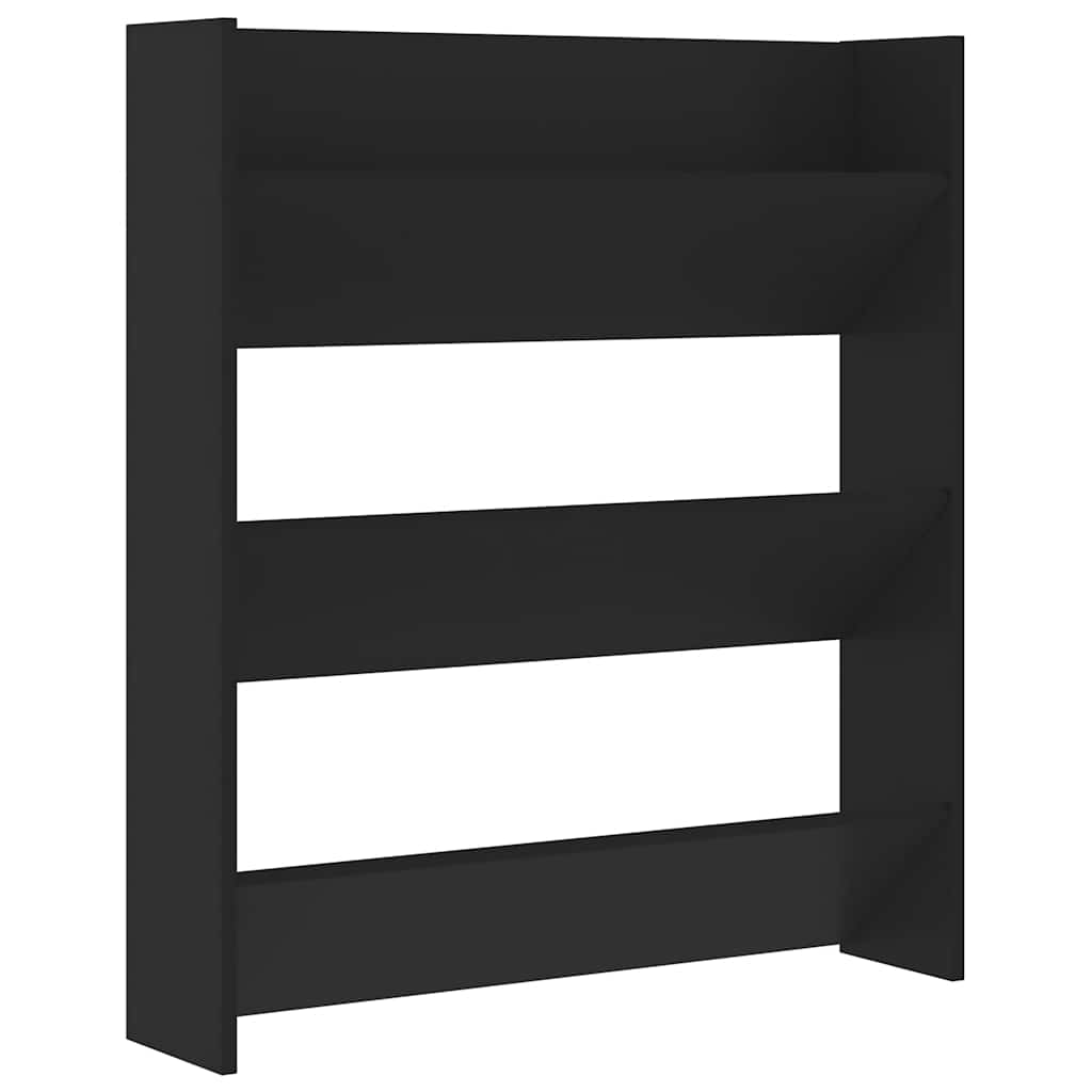 Wand-Schuhschrank Schwarz 80x18x90 cm Holzwerkstoff