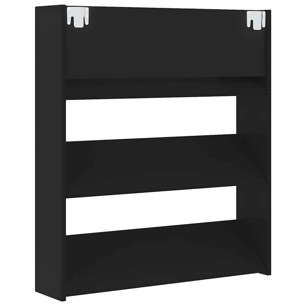 Wand-Schuhschrank Schwarz 80x18x90 cm Holzwerkstoff