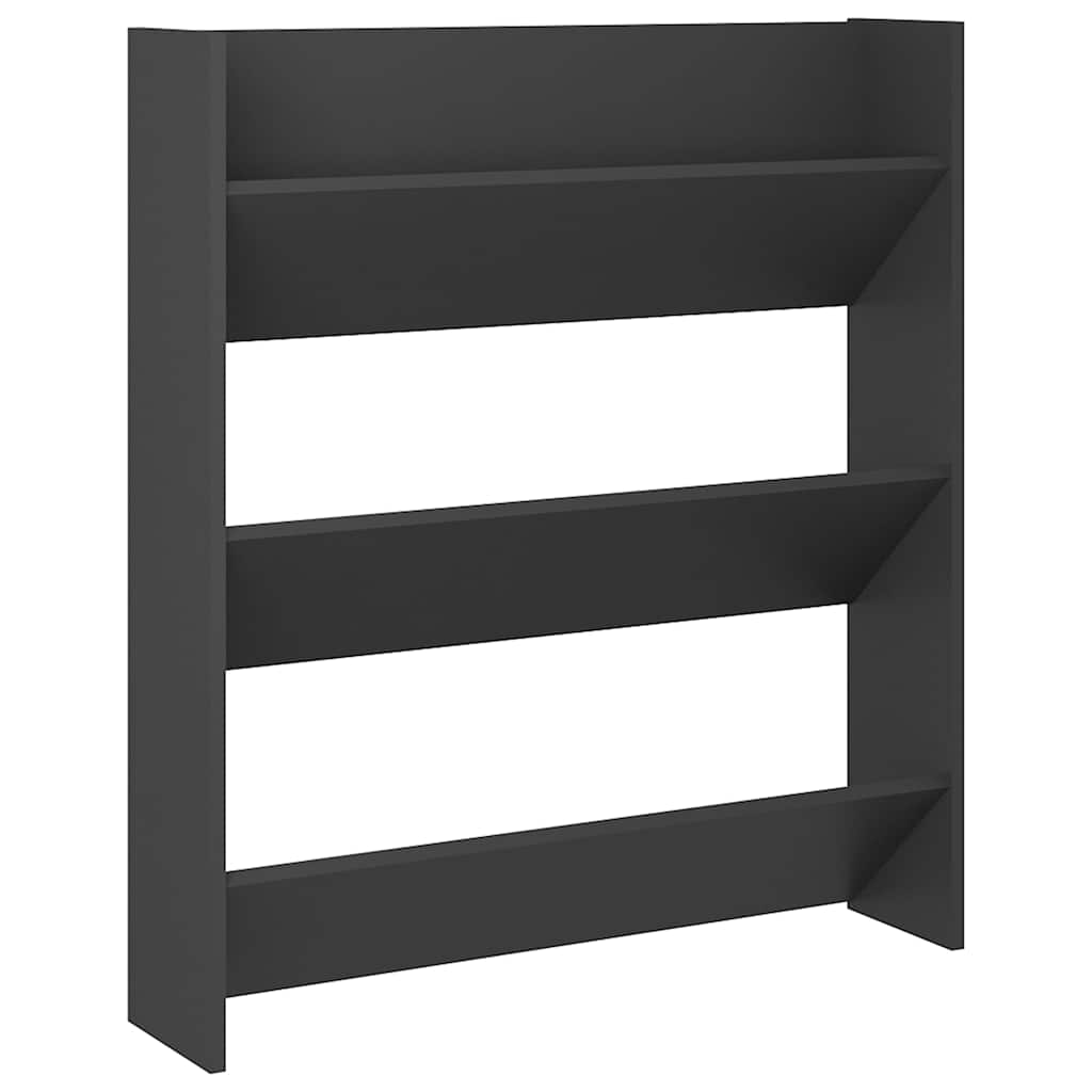 Wand-Schuhschrank Grau 80x18x90 cm Holzwerkstoff