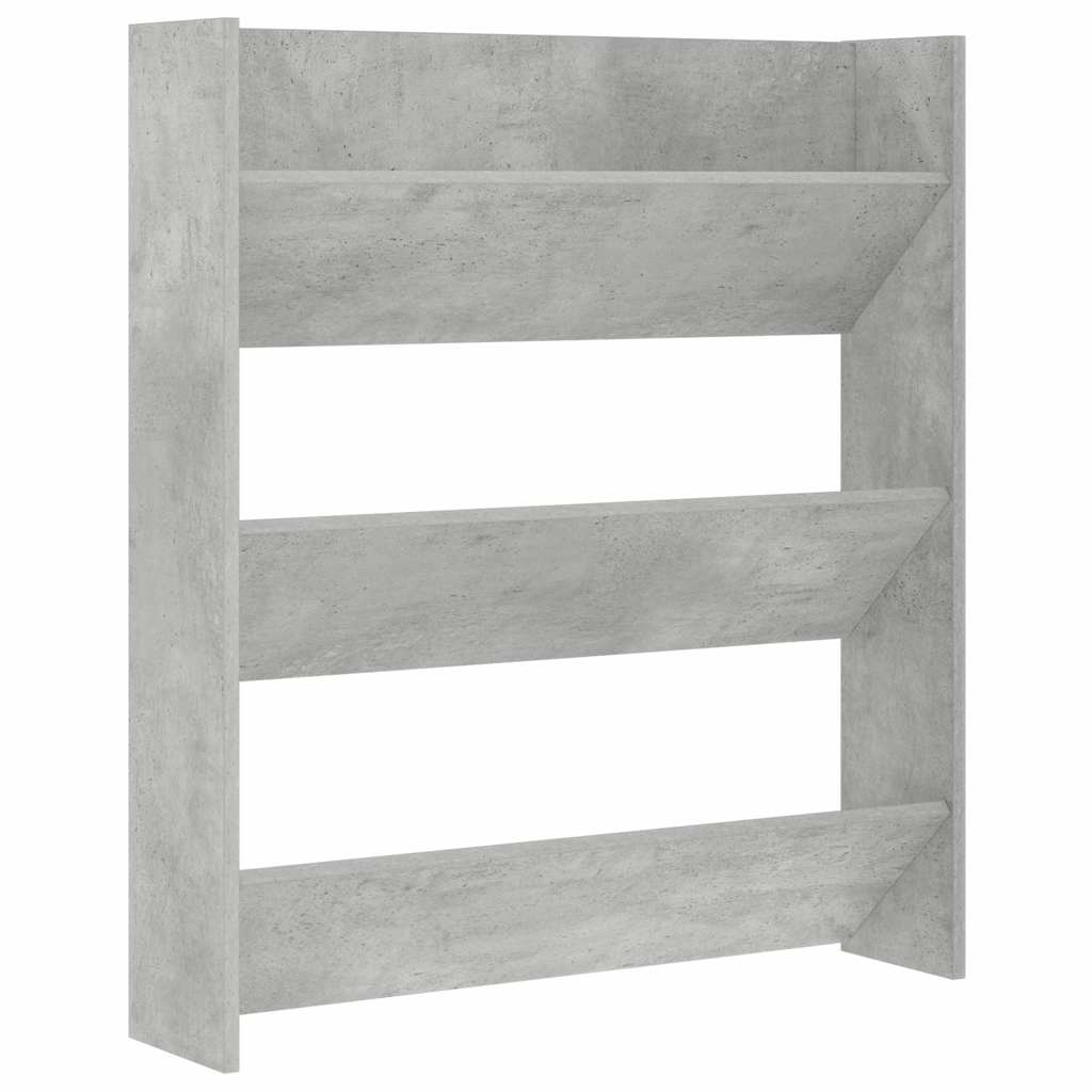 Wand-Schuhschrank Betongrau 80x18x90 cm Holzwerkstoff