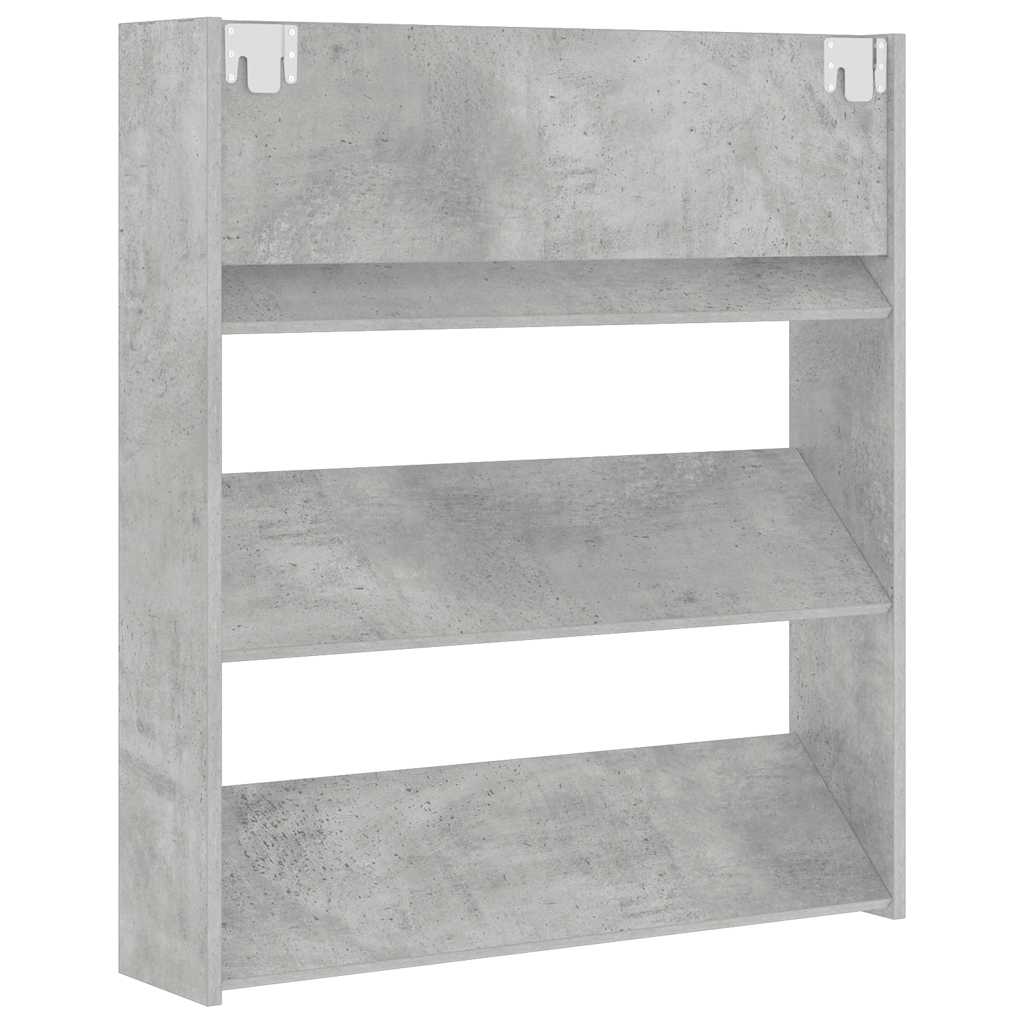 Wand-Schuhschrank Betongrau 80x18x90 cm Holzwerkstoff