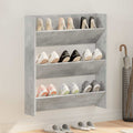 Wand-Schuhschrank Betongrau 80x18x90 cm Holzwerkstoff