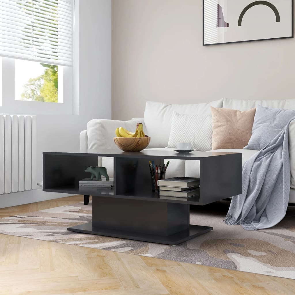 Couchtisch Grau 103,5x50x44,5 cm Holzwerkstoff