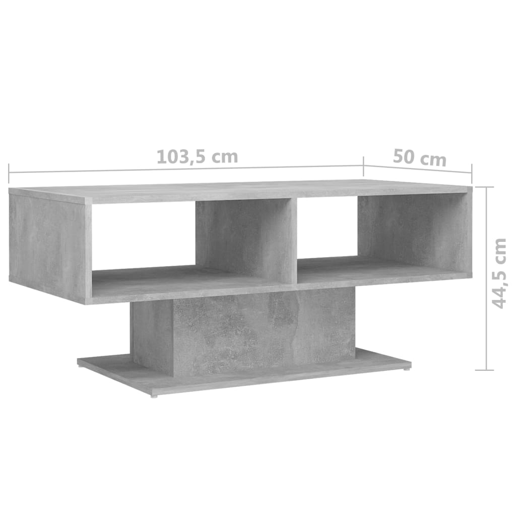 Couchtisch Betongrau 103,5x50x44,5 cm Holzwerkstoff
