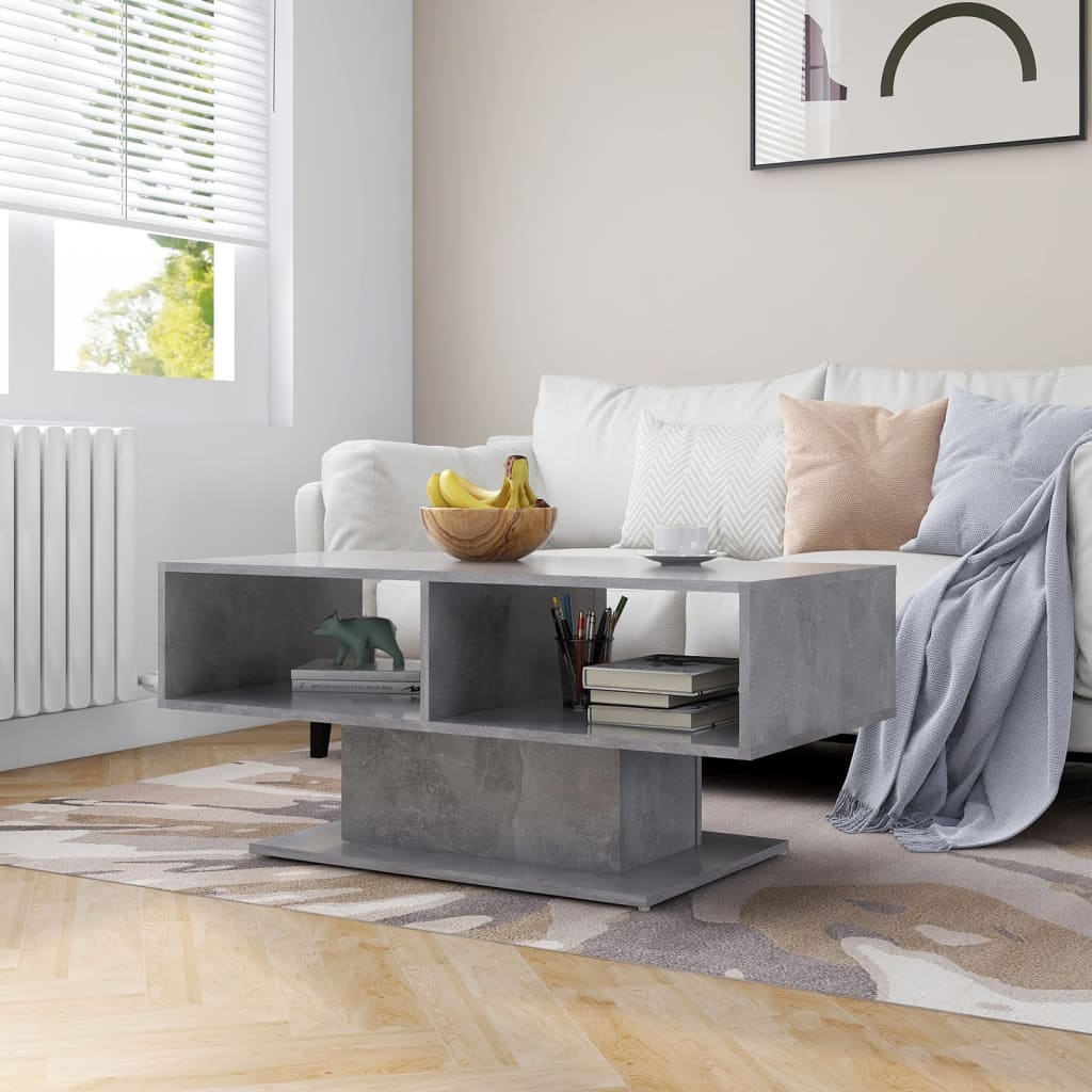 Couchtisch Betongrau 103,5x50x44,5 cm Holzwerkstoff