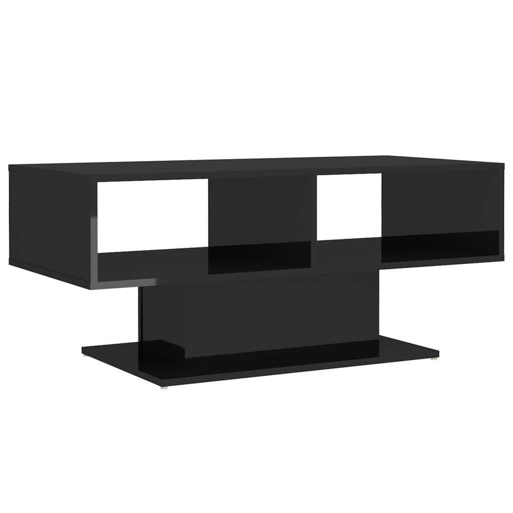 Couchtisch Hochglanz-Schwarz 103,5x50x44,5 cm Holzwerkstoff
