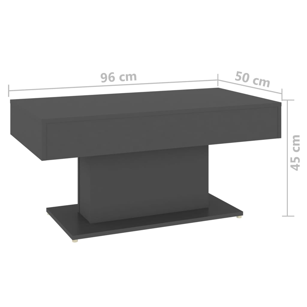 Couchtisch Grau 96x50x45 cm Holzwerkstoff