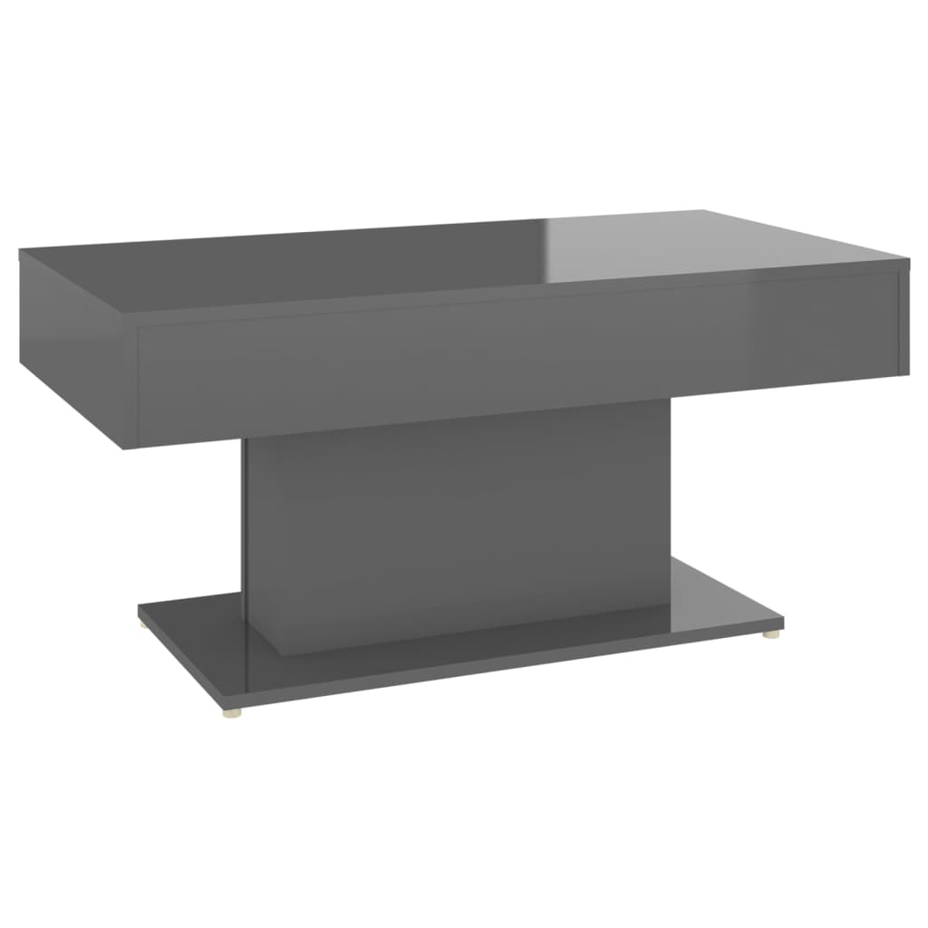 Couchtisch Hochglanz-Grau 96x50x45 cm Holzwerkstoff
