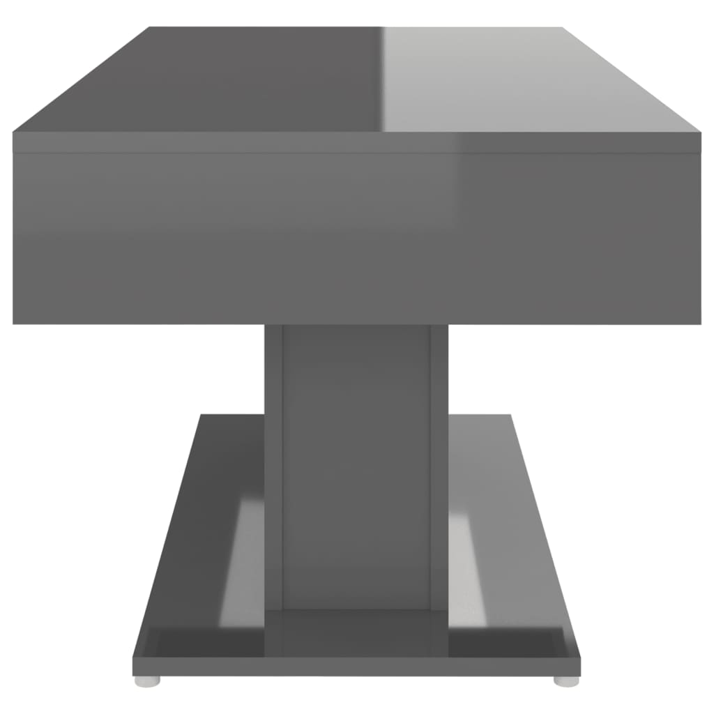Couchtisch Hochglanz-Grau 96x50x45 cm Holzwerkstoff