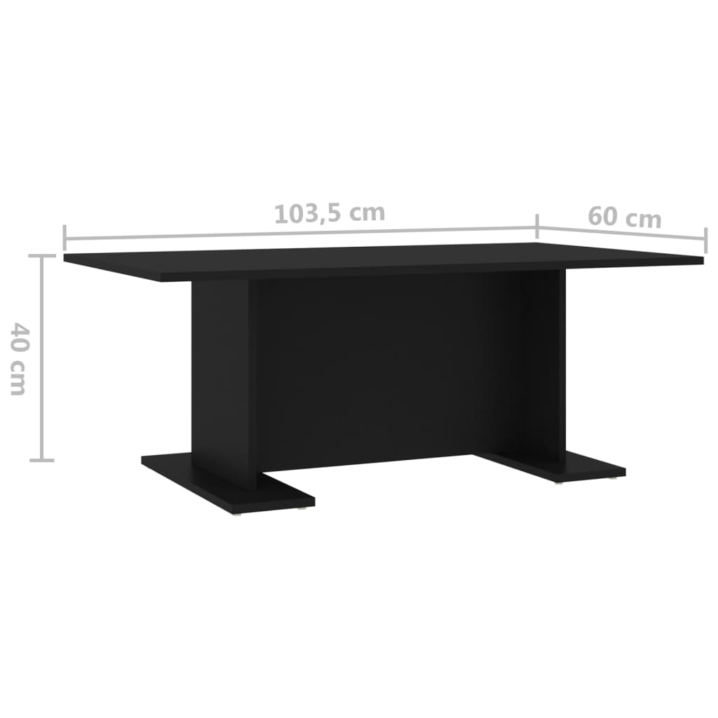 Couchtisch Schwarz 103,5x60x40 cm Holzwerkstoff