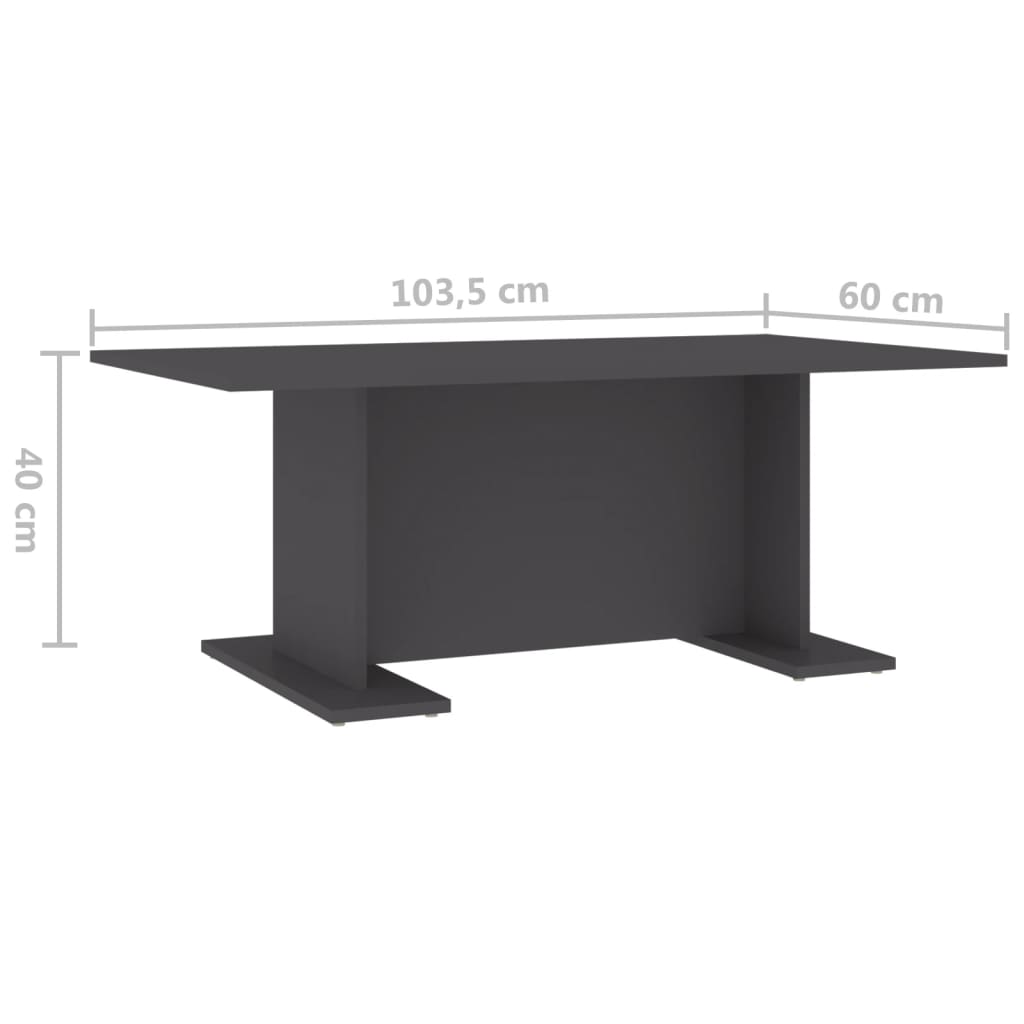 Couchtisch Grau 103,5x60x40 cm Holzwerkstoff