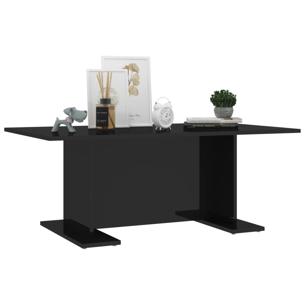 Couchtisch Hochglanz-Schwarz 103,5x60x40 cm Holzwerkstoff