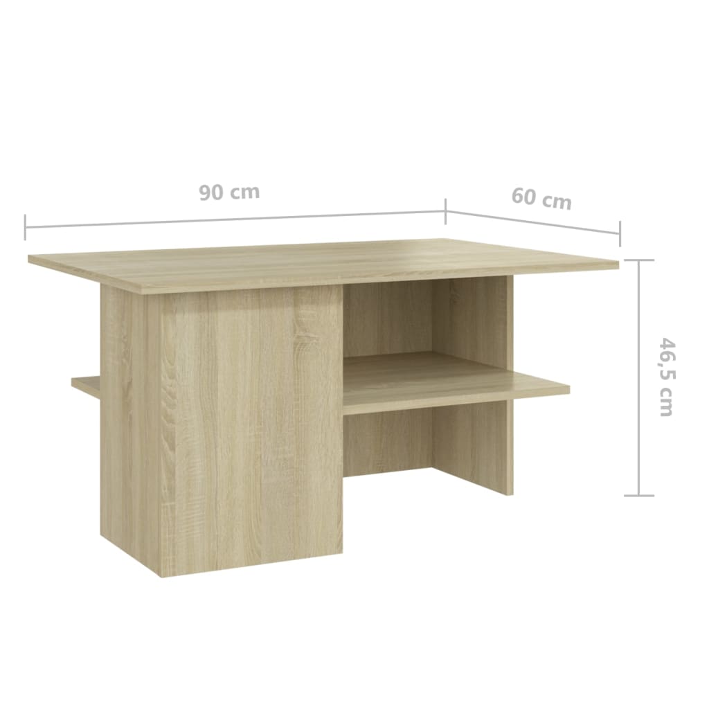 Couchtisch Sonoma-Eiche 90x60x46,5 cm Holzwerkstoff