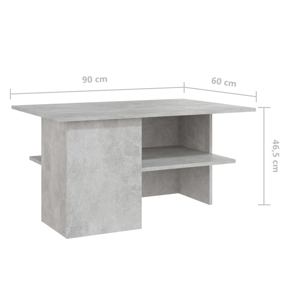 Couchtisch Betongrau 90x60x46,5 cm Holzwerkstoff