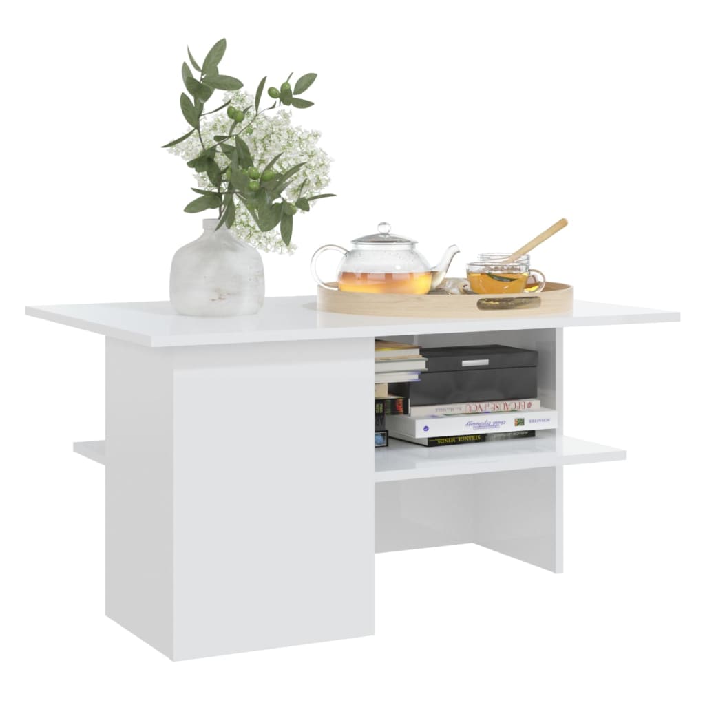 Couchtisch Hochglanz-Weiß 90x60x46,5 cm Holzwerkstoff