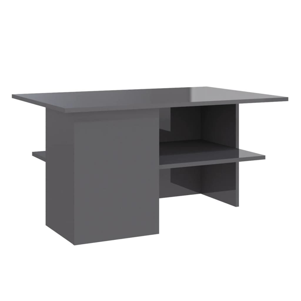 Couchtisch Hochglanz-Grau 90x60x46,5 cm Holzwerkstoff