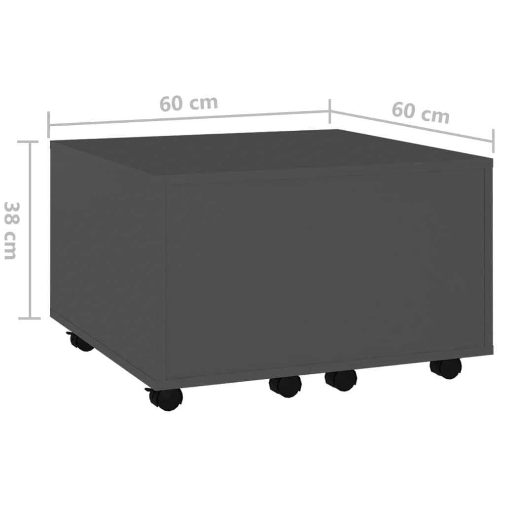 Couchtisch Grau 60x60x38 cm Holzwerkstoff
