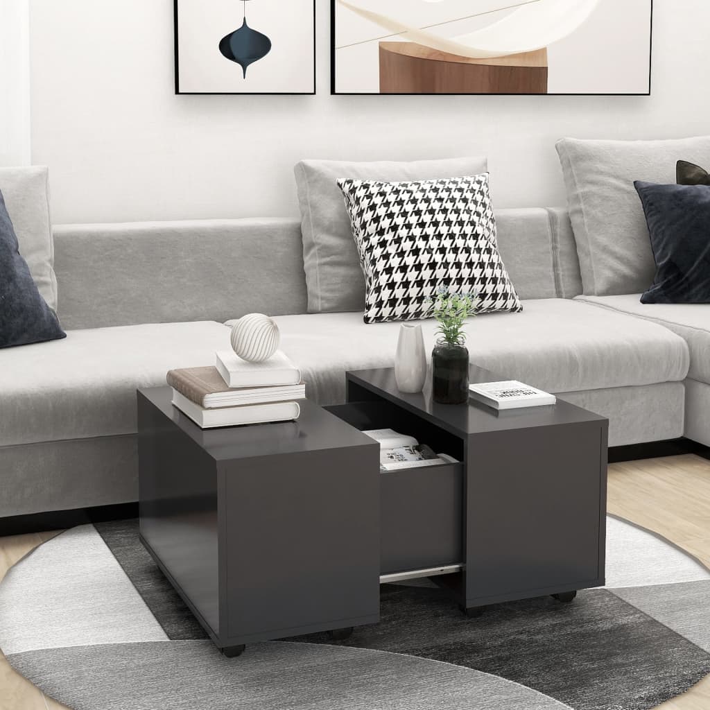Couchtisch Grau 60x60x38 cm Holzwerkstoff