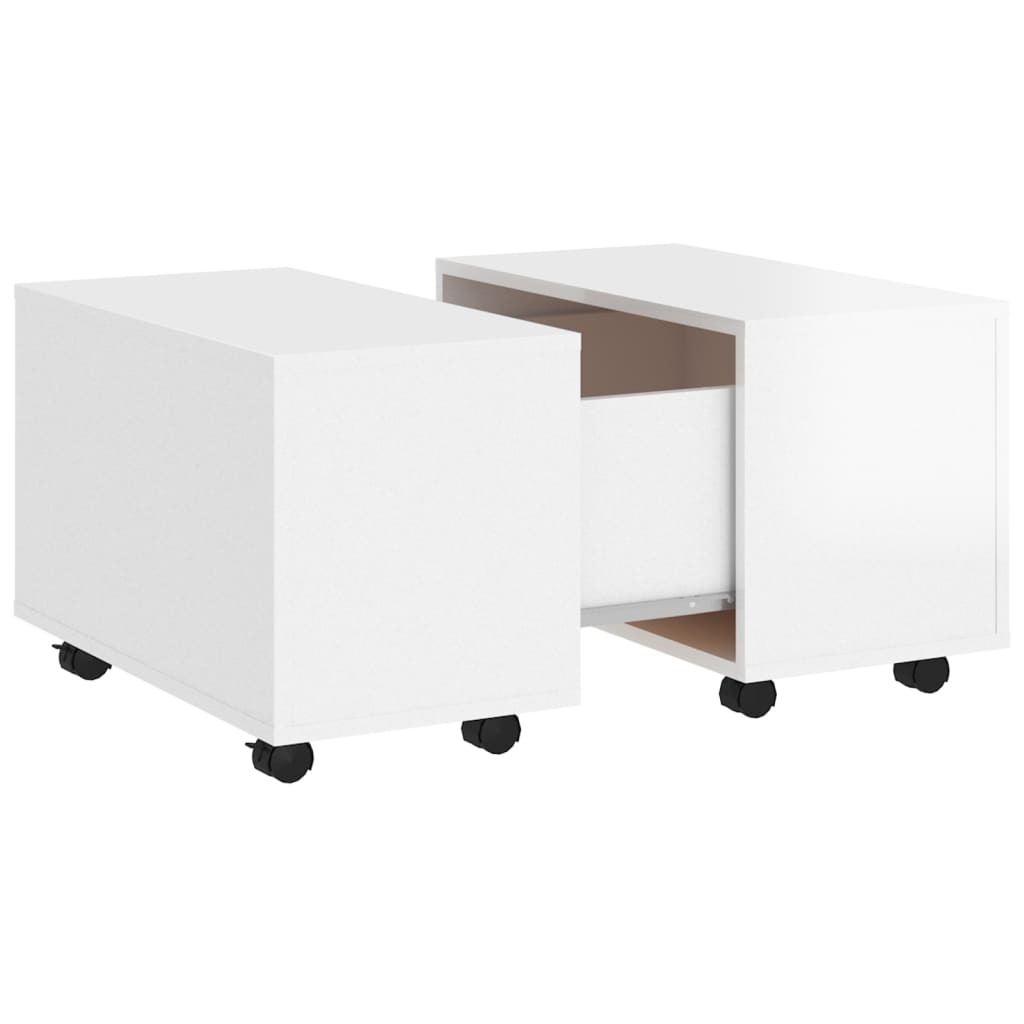 Couchtisch Hochglanz-Weiß 60x60x38 cm Holzwerkstoff