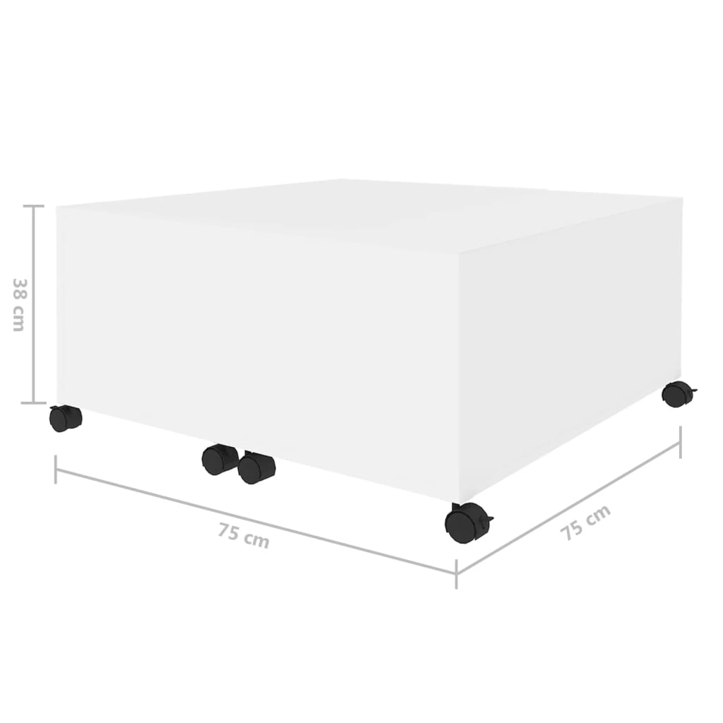 Couchtisch Weiß 75x75x38 cm Holzwerkstoff