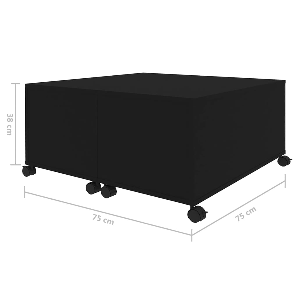 Couchtisch Schwarz 75x75x38 cm Holzwerkstoff