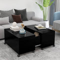 Couchtisch Schwarz 75x75x38 cm Holzwerkstoff
