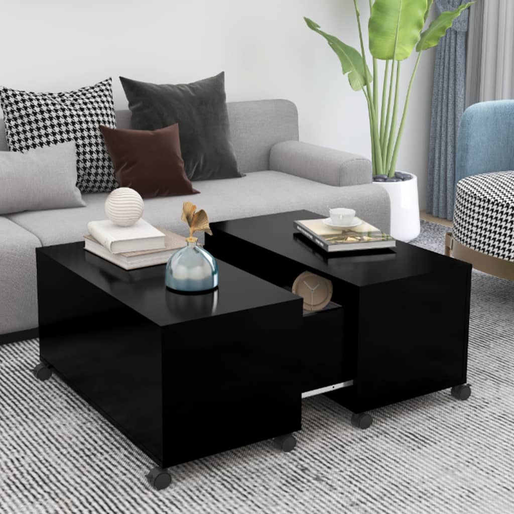 Couchtisch Schwarz 75x75x38 cm Holzwerkstoff