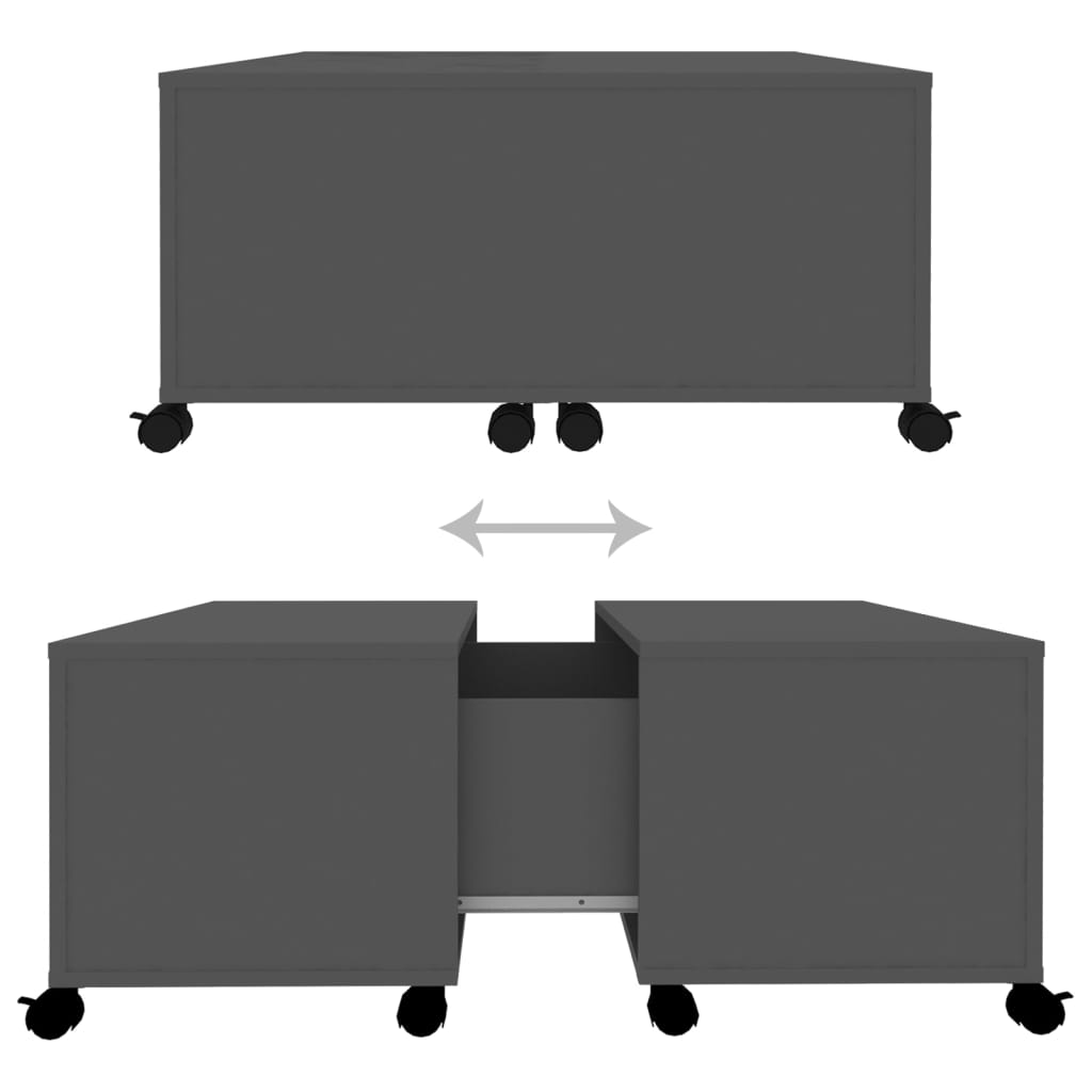 Couchtisch Grau 75x75x38 cm Holzwerkstoff