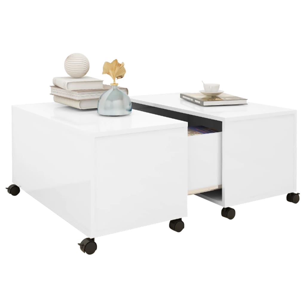 Couchtisch Hochglanz-Weiß 75x75x38 cm Holzwerkstoff