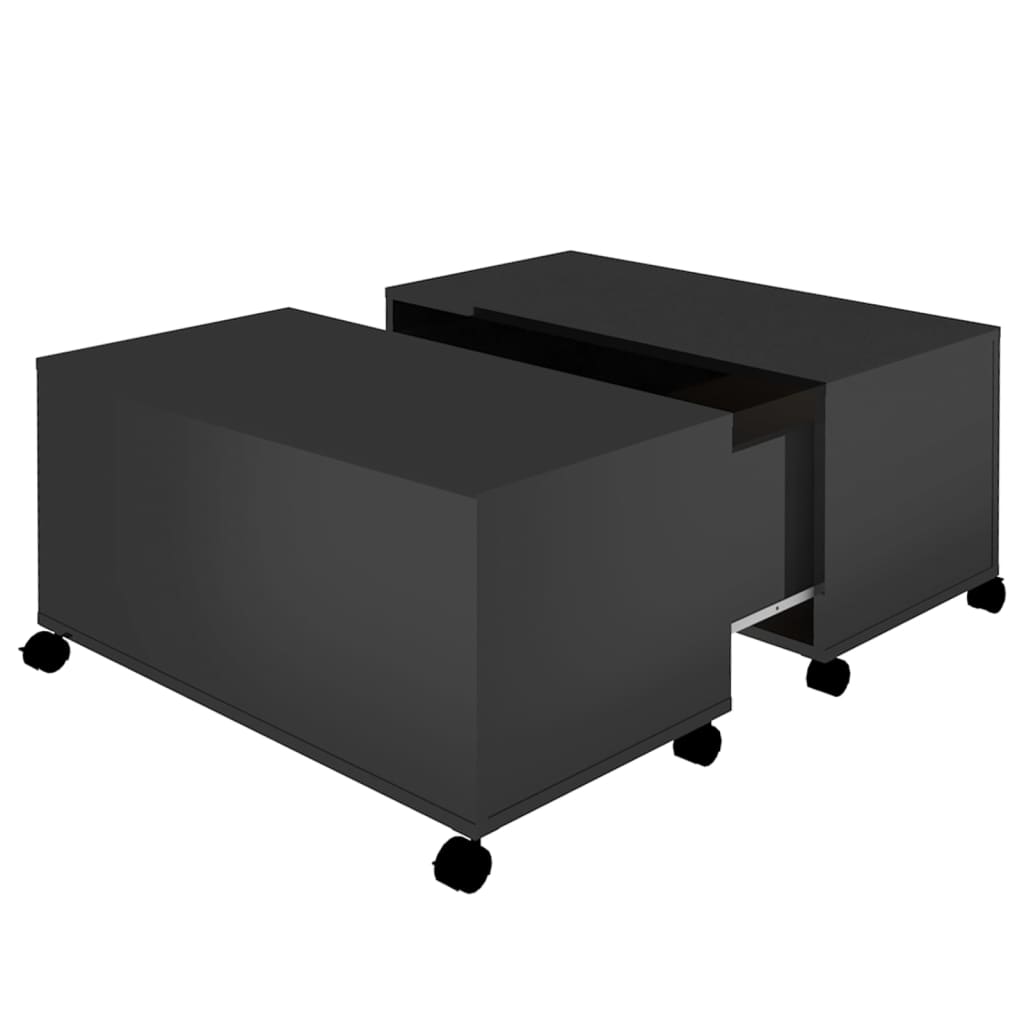 Couchtisch Hochglanz-Schwarz 75x75x38 cm Holzwerkstoff
