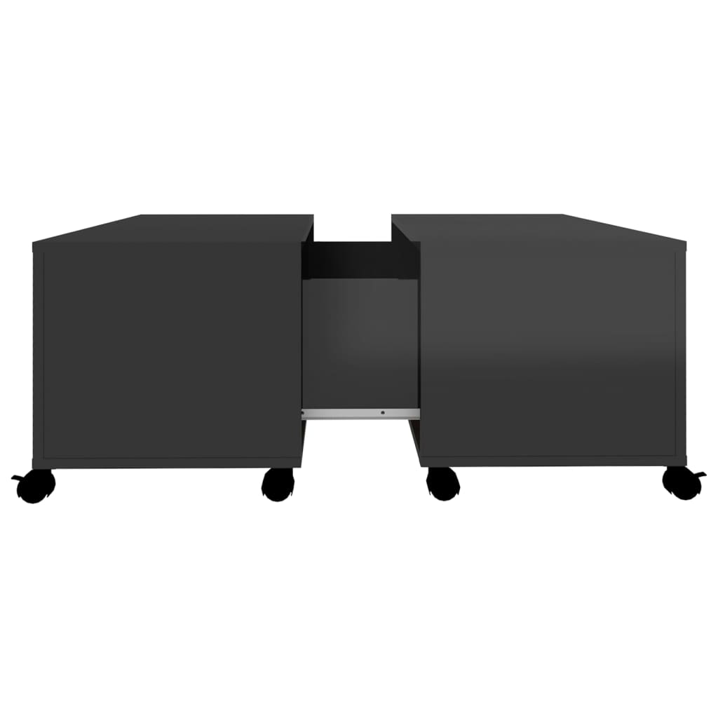 Couchtisch Hochglanz-Schwarz 75x75x38 cm Holzwerkstoff