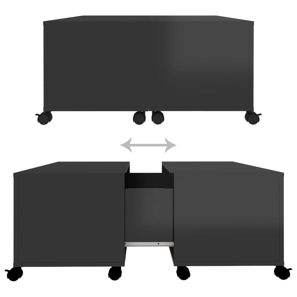 Couchtisch Hochglanz-Schwarz 75x75x38 cm Holzwerkstoff