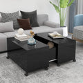 Couchtisch Hochglanz-Schwarz 75x75x38 cm Holzwerkstoff