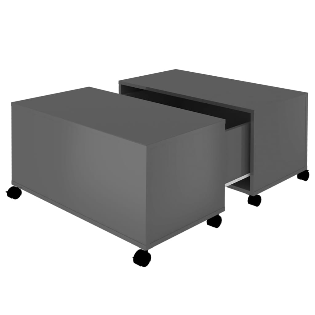 Couchtisch Hochglanz-Grau 75x75x38 cm Holzwerkstoff