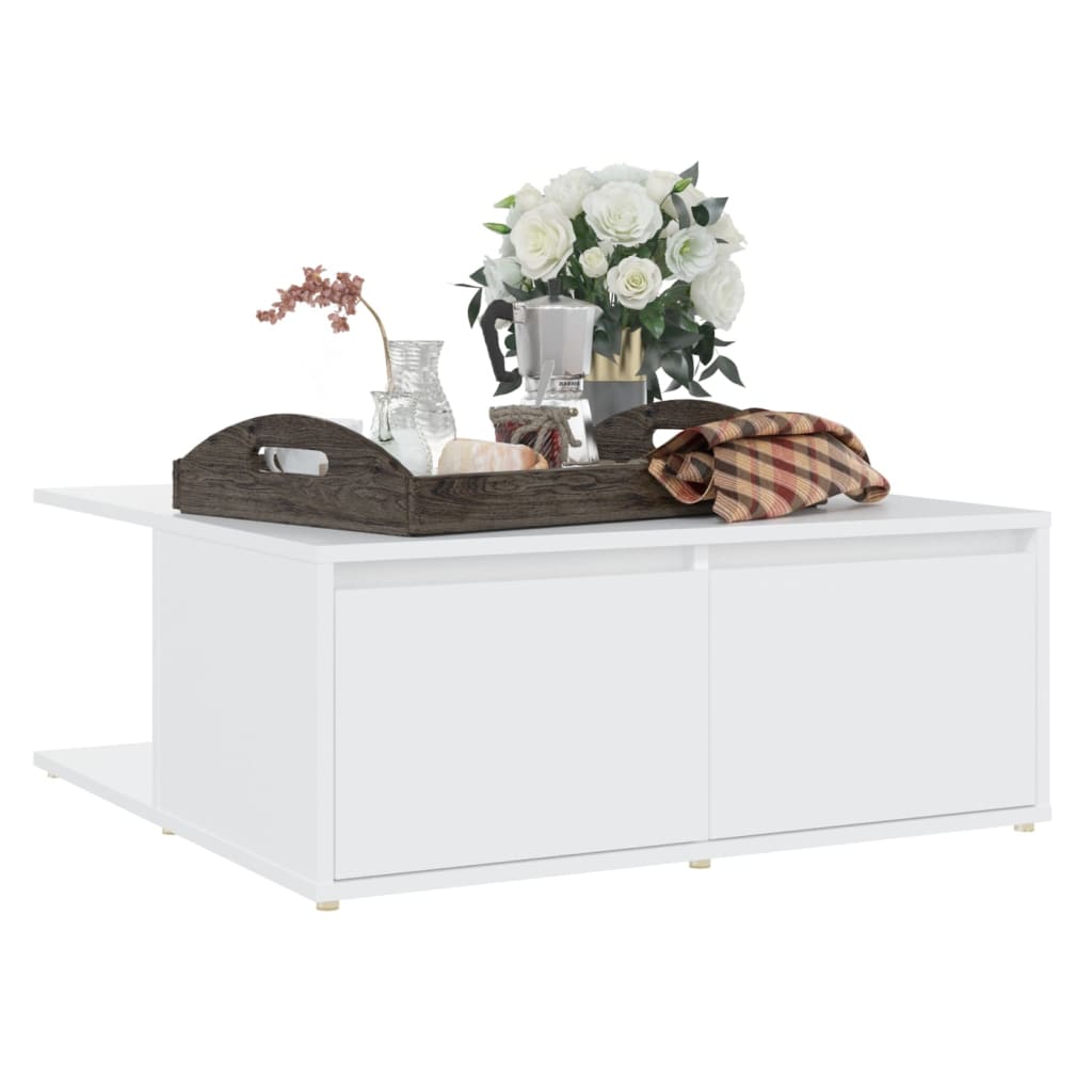 Couchtisch Weiß 80x80x31 cm Holzwerkstoff