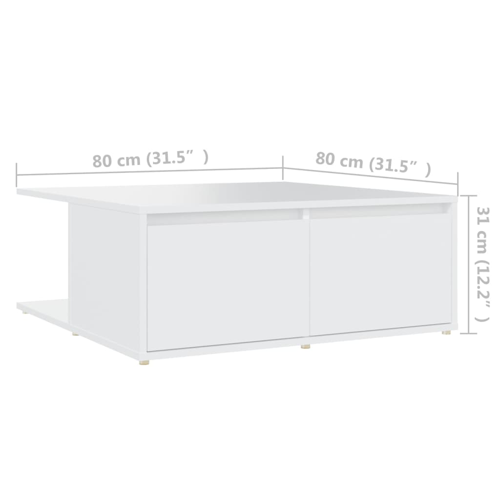 Couchtisch Weiß 80x80x31 cm Holzwerkstoff