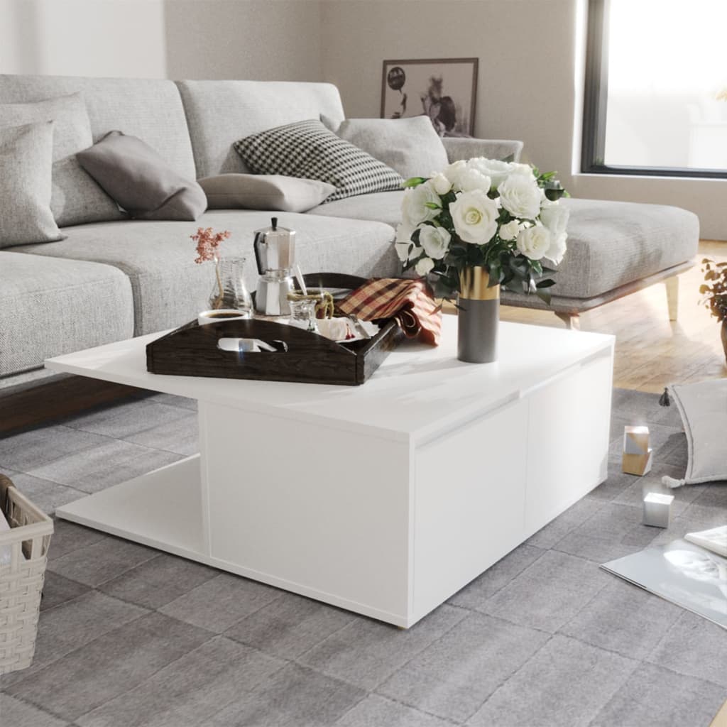 Couchtisch Weiß 80x80x31 cm Holzwerkstoff