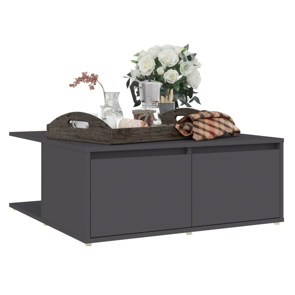 Couchtisch Grau 80x80x31 cm Holzwerkstoff