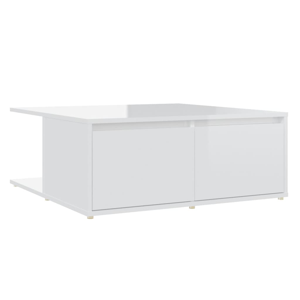 Couchtisch Hochglanz-Weiß 80x80x31 cm Holzwerkstoff