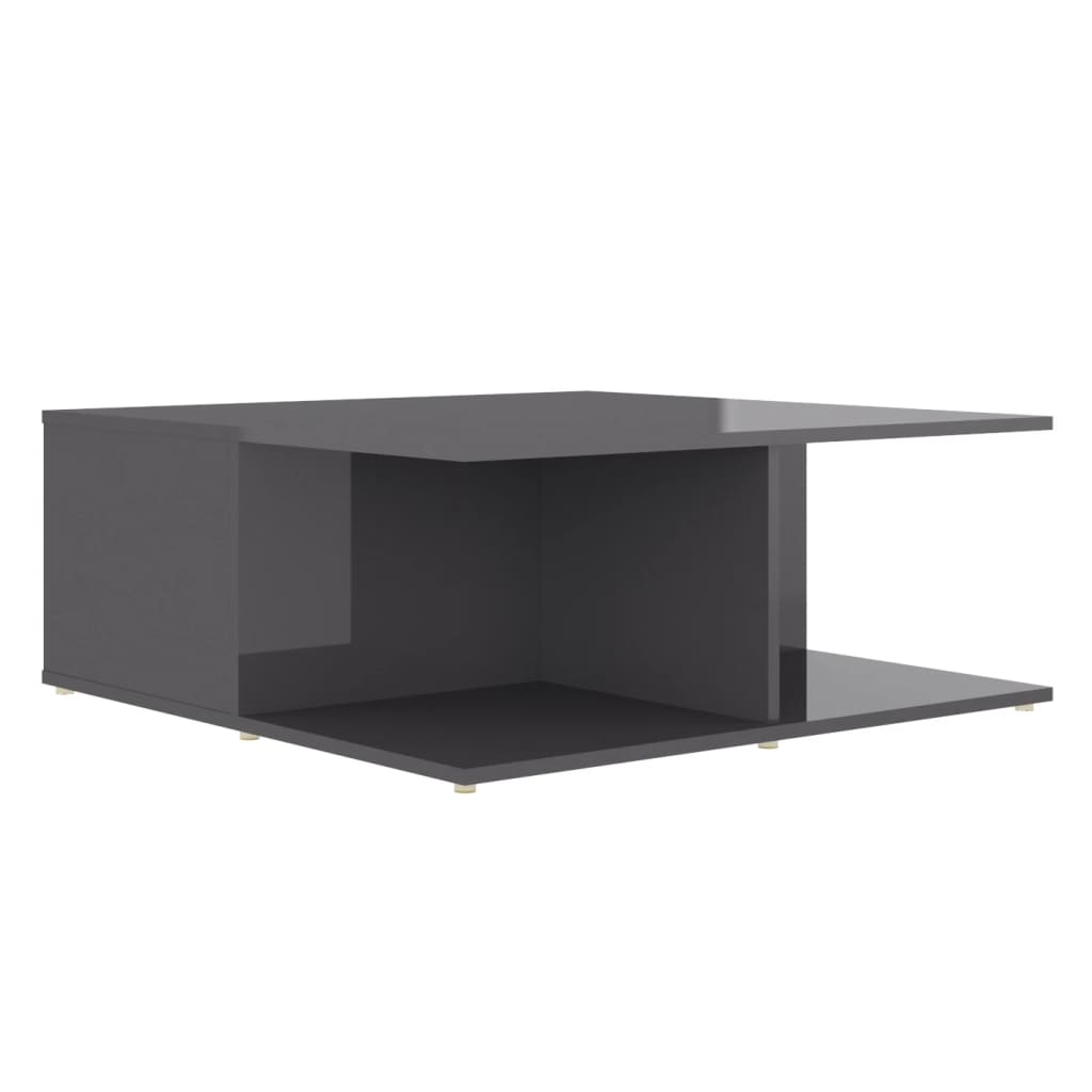 Couchtisch Hochglanz-Grau 80x80x31 cm Holzwerkstoff