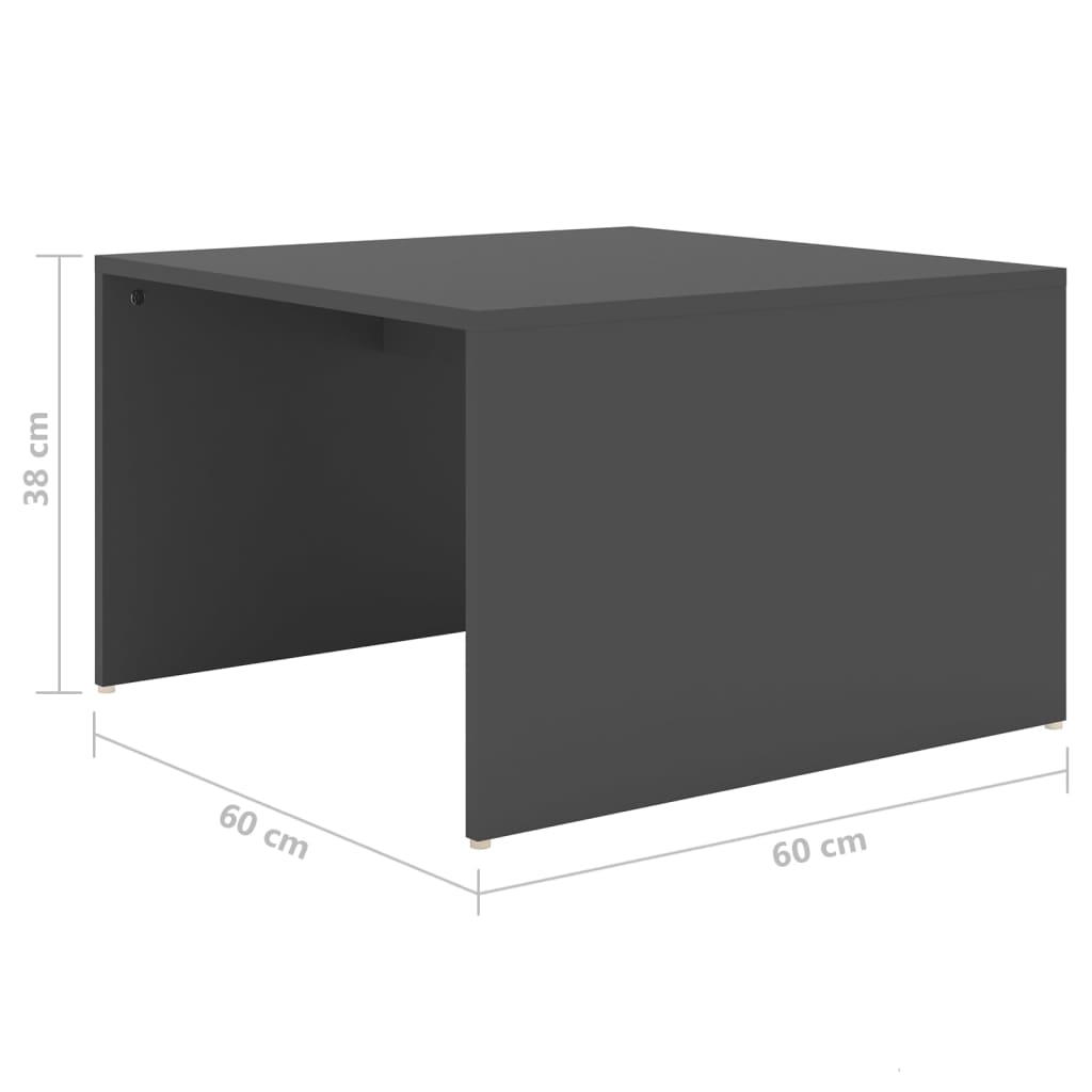 3-tlg. Satztisch-Set Grau 60x60x38 cm Holzwerkstoff