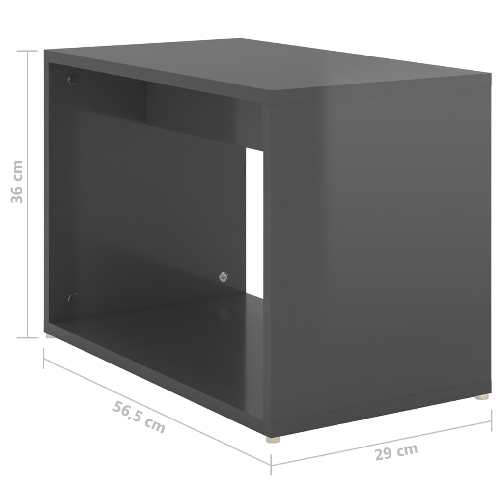 3-tlg. Satztisch-Set Hochglanz-Grau 60x60x38 cm