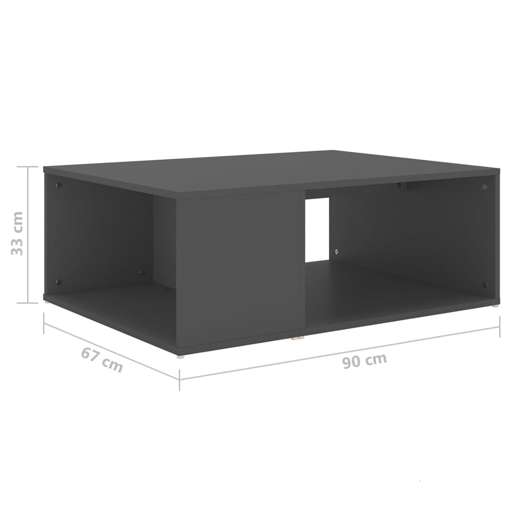 Couchtisch Grau 90x67x33 cm Holzwerkstoff